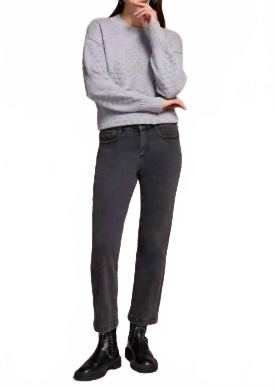 NEW TRIBAL women's audrey hugging straight crop jeans in charcoal